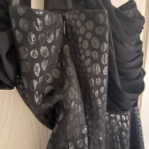 Laundry by shelli segal black brocade chiffon one shoulder dress - Picture 8 of 11